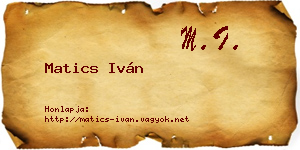 Matics Iván névjegykártya